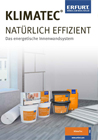 Vorschau des Flyers von Erfurt Klimatec Kompendium - Natürlich Effizient - verschiedene Gebinde stehen in Wohnraum