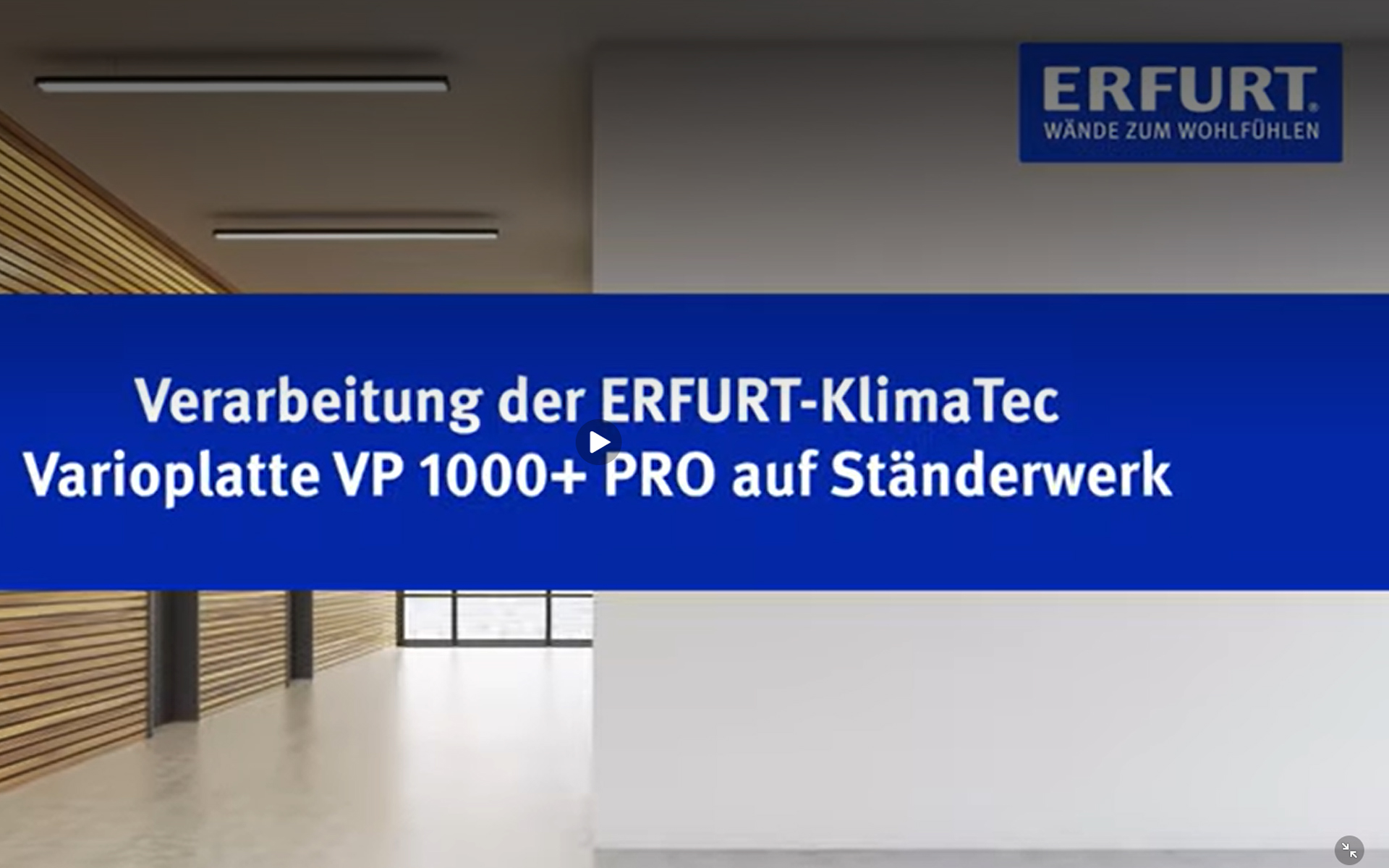 Vorschaubild YouTube-Video Erfurt KlimaTec Varioplatte VP 1000+ - Verasbeitung auf Ständerwand