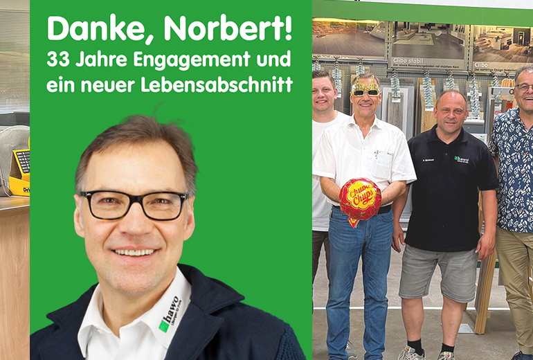 Norbert Fr&uuml;hbis bei der Verabschiedung in der Filiale Worms mit Helmuth Wachtendorf, Ralf Gispert, Muhamed Mehmedovid, Florian Strasser, Stefan Winkler und David Theuer