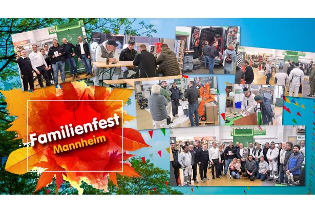 Familienfest Mainz - Banner mit einer Colage aus Polaroid-Bildern mit Menschen, die das Filialfest besucht haben