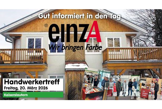 Handwerkertreff am 20.03.2026 in Kaiserslautern - Banner - Teilnehmerbilder vor Hausfassade