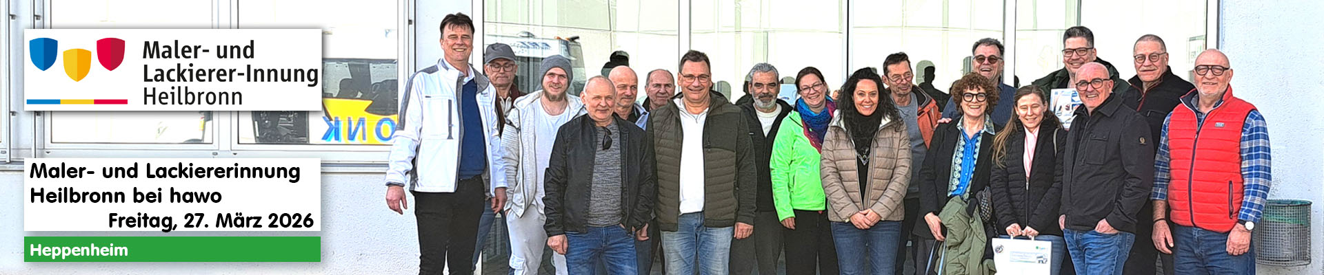Besuch Maler- und Lackiererinnung Heilbronn - Banner - Teilnehmer-Gruppenbild