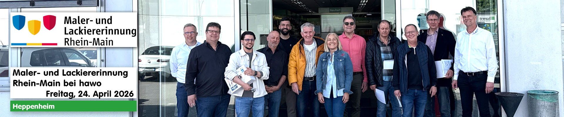 Besuch Maler- und Lackiererinnung Rhein-Main - Banner - Teilnehmer-Gruppenbild