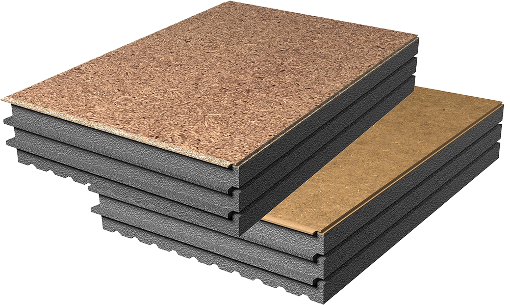 Abbildungen der Aquatop und HDF - jeweils mit grauem EPS mitgeriffeltem R&uuml;cken und Doppel-Nut-und-Feder an den R&auml;ndern