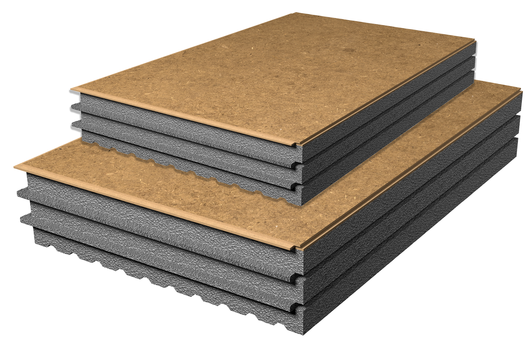 Abbildung Thermoboden mit HDF - jeweils in klein und gro&szlig;