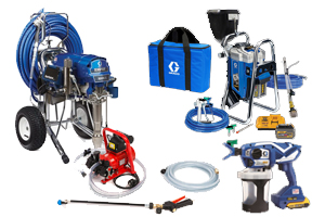 3 verschiedene Airlessgeräte mit diversem Zubehör