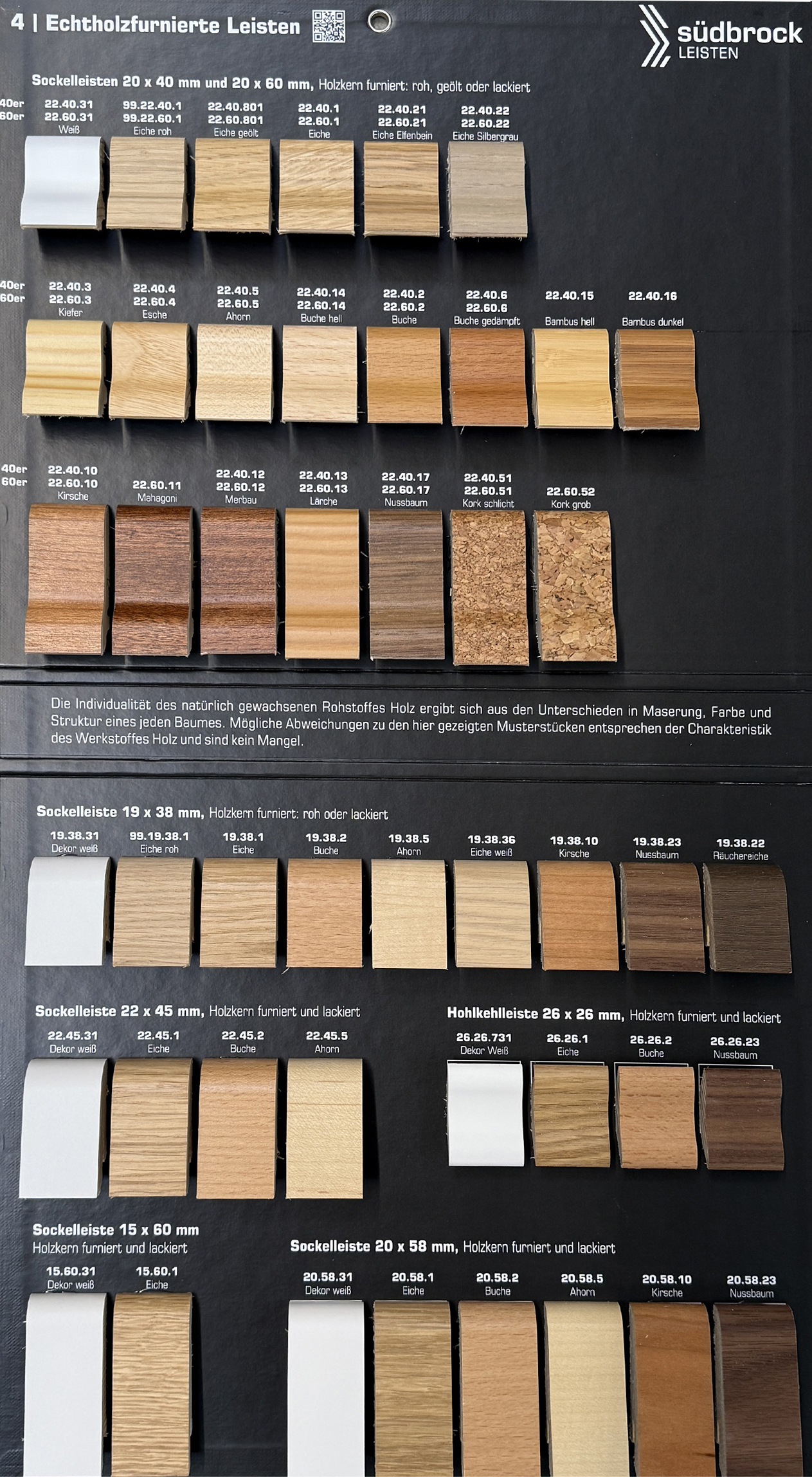 Südbrock Echtholzfurnierte Leisten-Übersicht 1