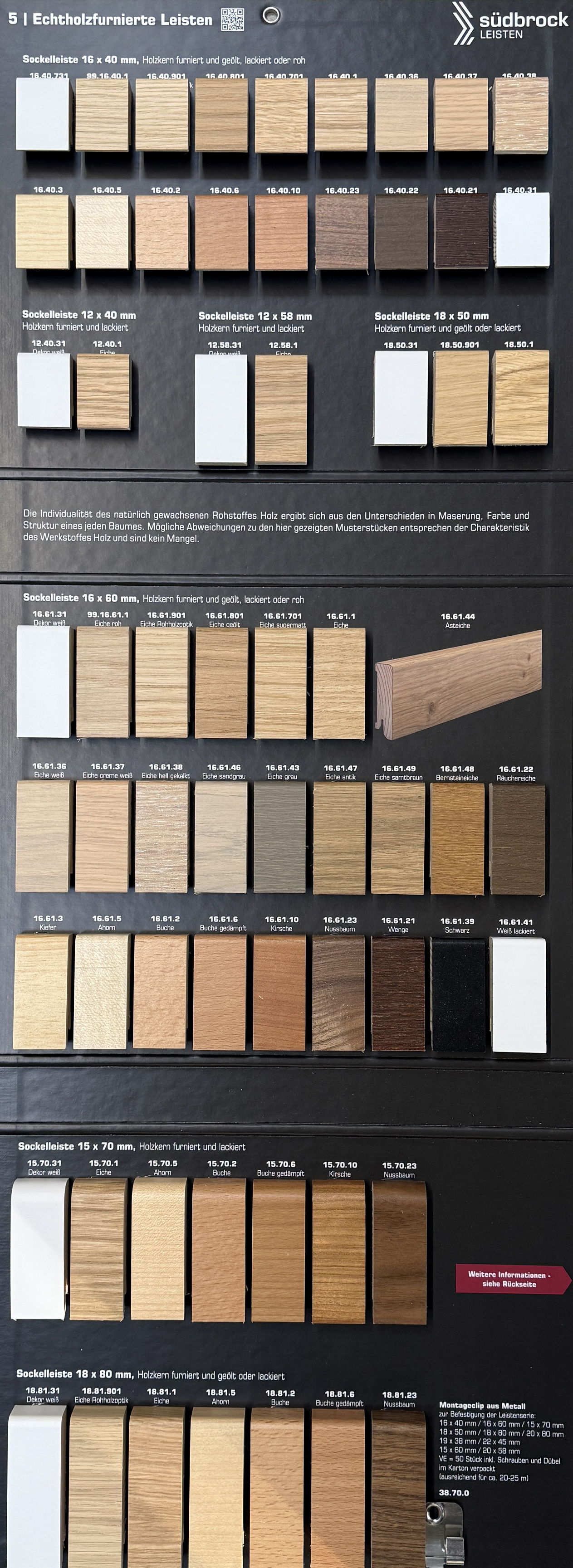 Südbrock Echtholzfurnierte Leisten-Übersicht 2