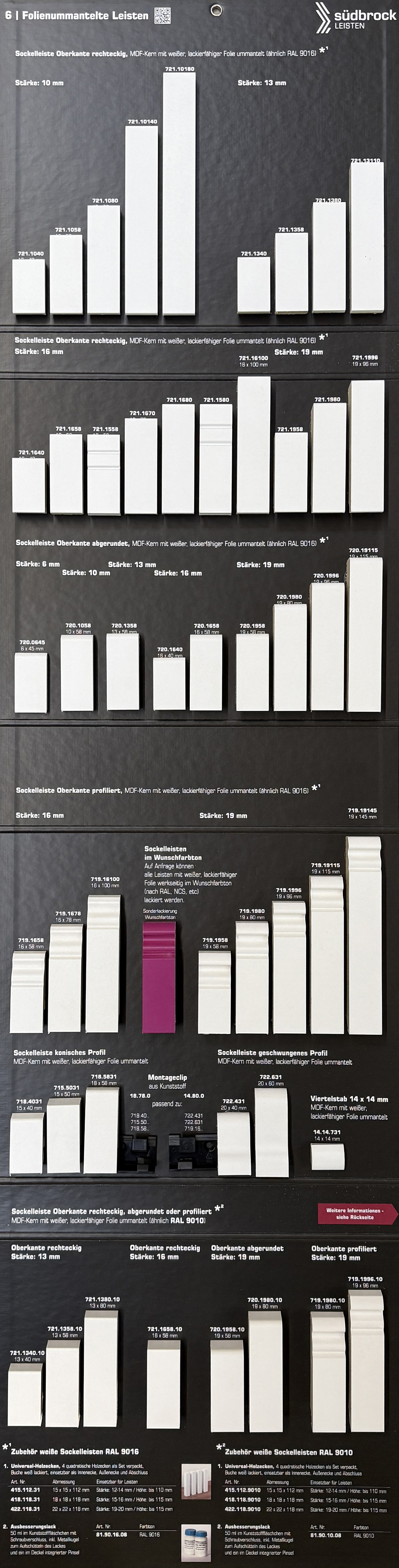 Südbrock Folienummantelte Leisten-Übersicht 1