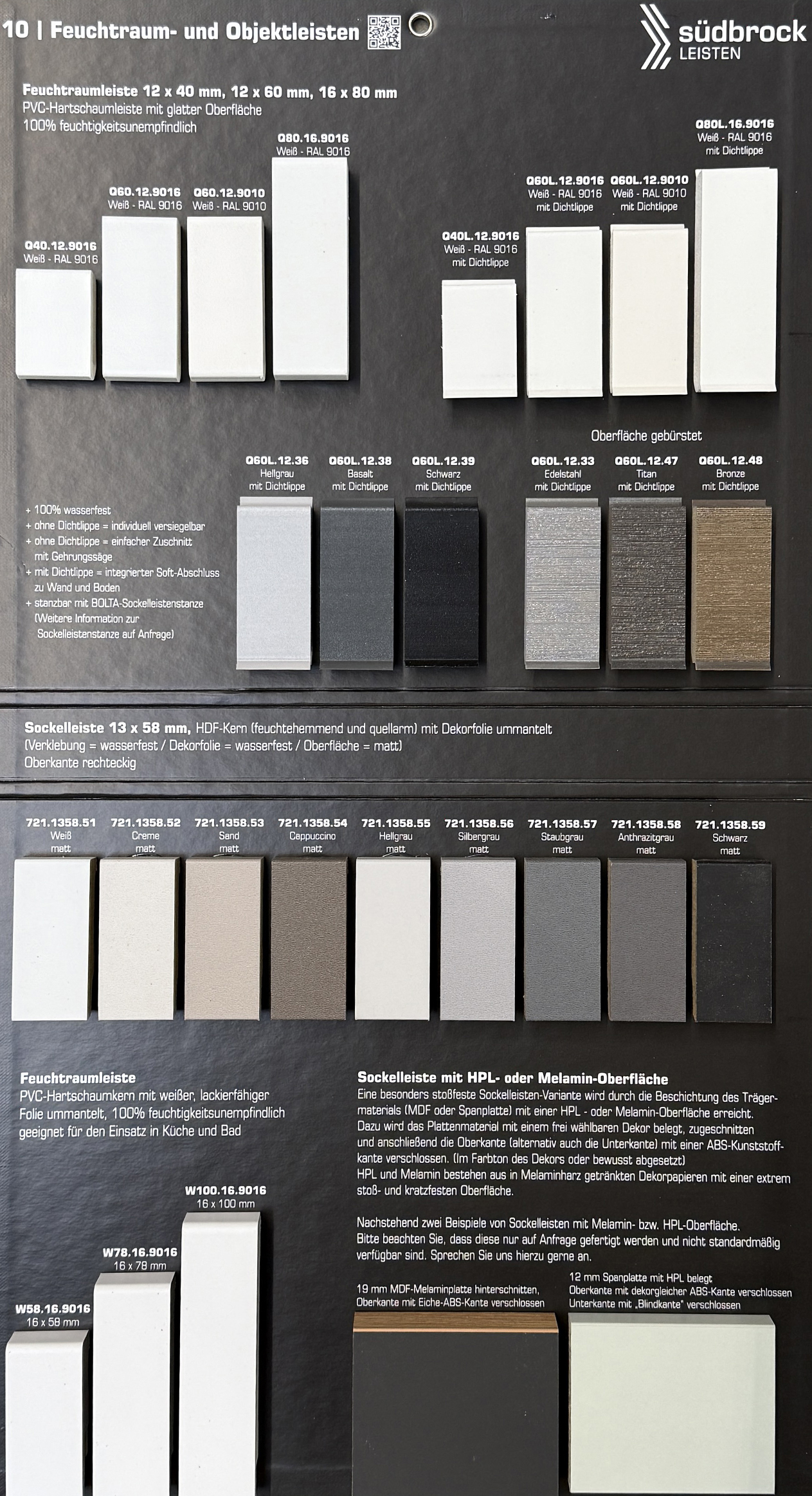 Südbrock Metallic-, Fliesenabdeck-, Einklebe-Leisten-Übersicht 3