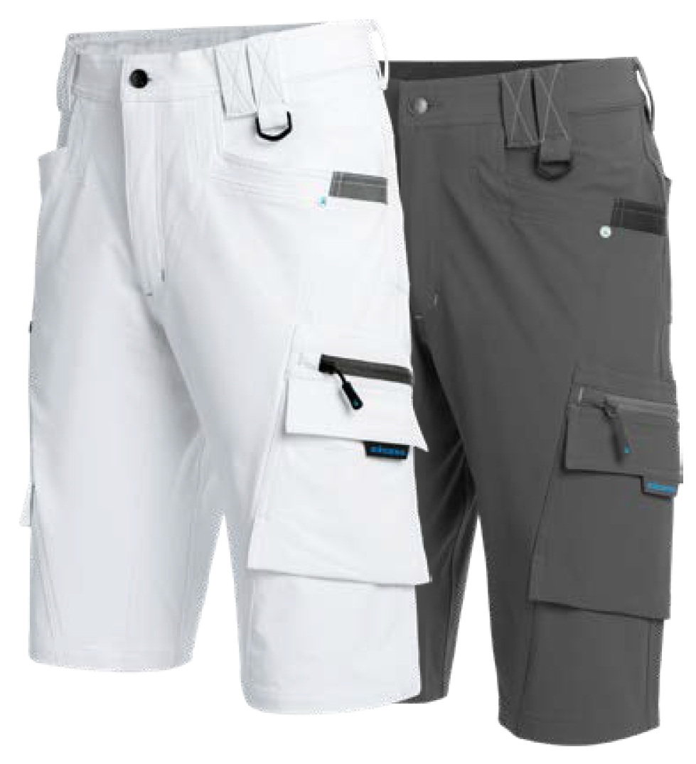 Super Stretch Shorts wei&szlig; und grau