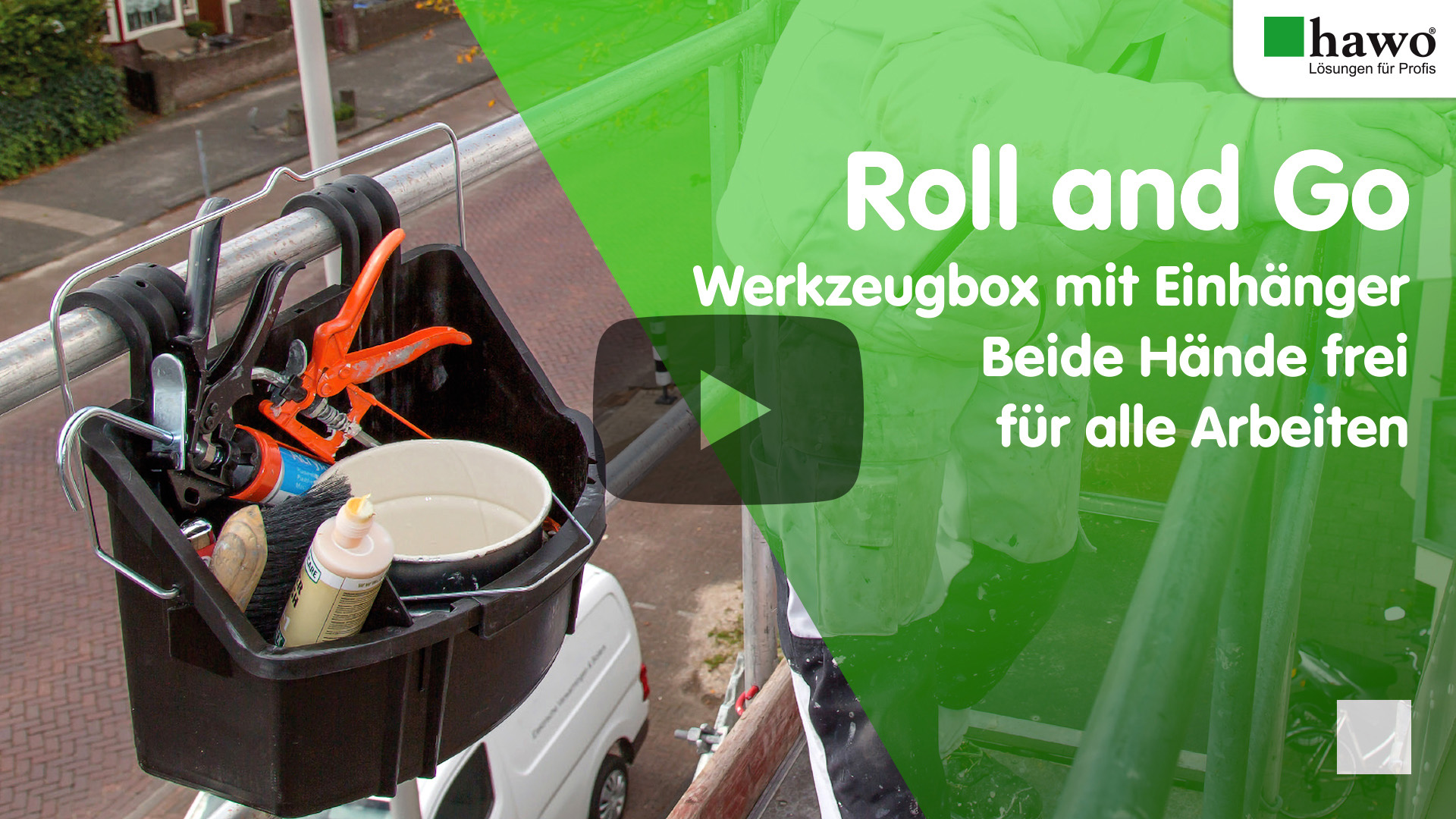 Titelbild des YouTube-Videos Roll and Go - Werkzeugbox mit Einhänger - Beide Hände frei für alle Arbeiten.