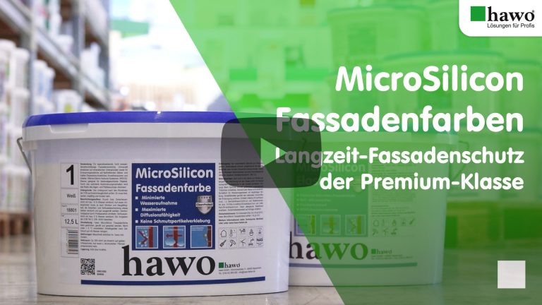 Titelbild zum YouTube-Video - MicroSilicon Fassadenfarben - Abbildung von 2 Eimern auf dem Boden im Lager